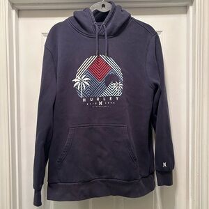 Hurley Men's Dark Blue Graphic Hoodie
